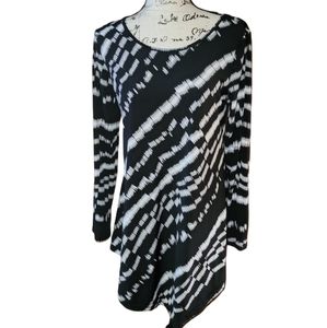 Emvanv large black grey dress professional work long sleeve top blouse